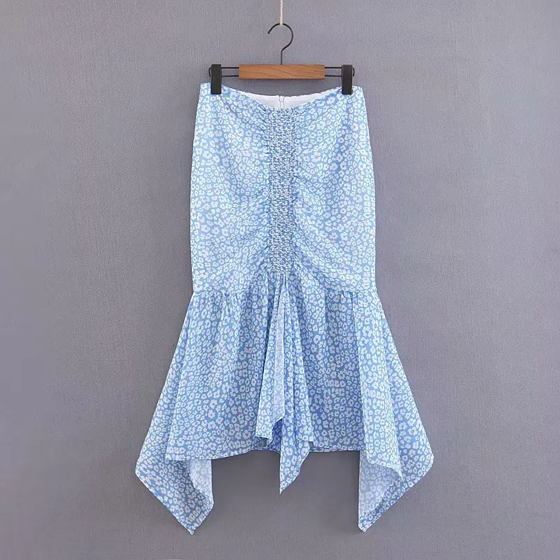 

Europe And America 2019 Spring Irregular Fishtail Skirt 8937