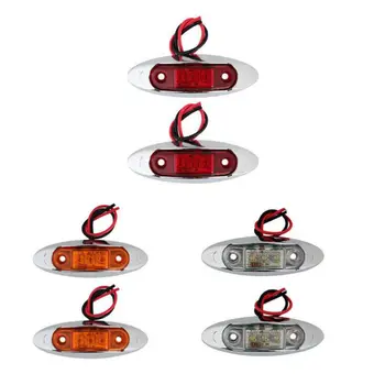 

Truck Trailer Piranha 3 LEDs 12/24V Side Marker Blinker Edge Light Lamp Bulb 2pc