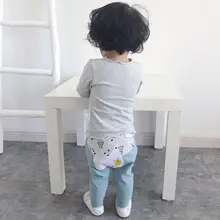 Весенняя детская одежда; брюки для девочек; хлопковые брюки с высокой талией; Детские повседневные брюки