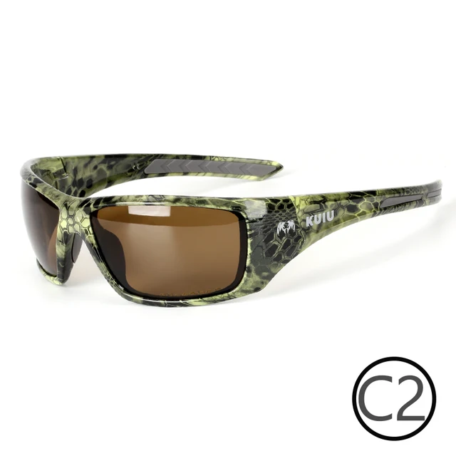 KUIU brand polarized sunglasses outdoor sports hunting fishing sunglasses anti-reflective performance glass camouflage tactics C2-Polarized brown