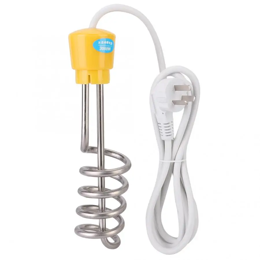 AU Plug 220V Электрический водонагревательный элемент 2 м 3000 Вт мини-бойлер горячей воды Кофе погружения путешествия Применение 220V - Цвет: AU Plug 220V