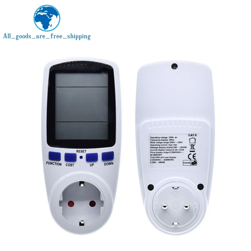 EU-Digital-Wattmeter-Power-Meter-Energy-Meter-Voltage-Wattmeter-Power ...