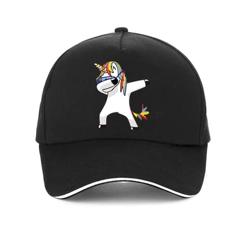 

Harajuku Funny Unicorn cap Unisex Cartoon print unicornio Baseball caps High Quality 100%Cotton adjustable snapback hat bone