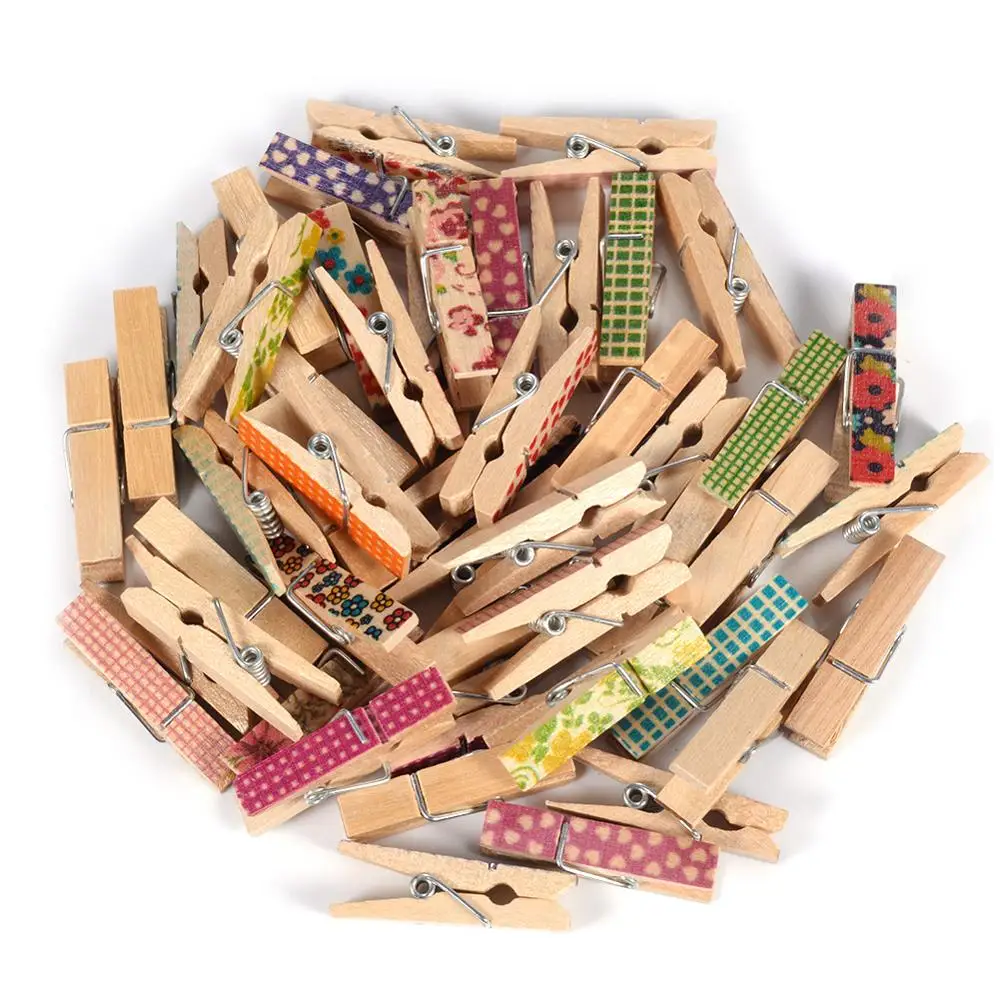 

HOT SALE Fixed mixed log painted wooden clip