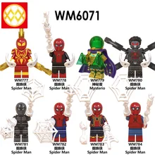 WM6071 Человек-паук вдали от дома Супер Герои Загадочный человек-паук Noir Gwenom строительные блоки игрушки для детей