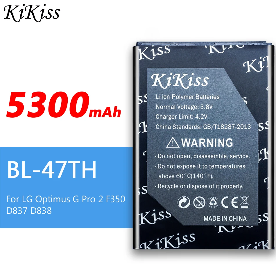 KiKiss 5300 мАч телефон аккумуляторная батарея BL-47TH для LG Optimus G Pro 2 F350 D837 D838 LTE-A BL 47TH