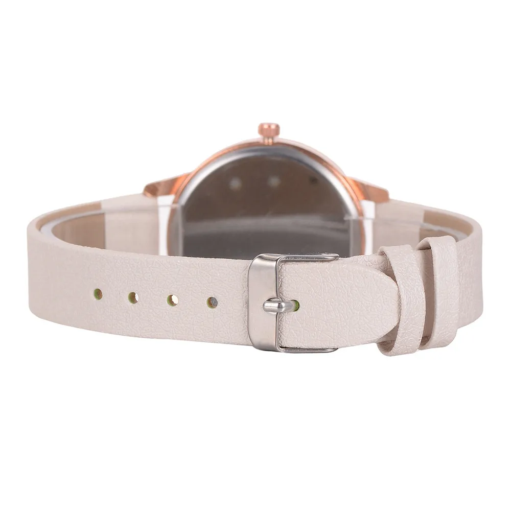 Женские модные часы с искусственным бриллиантом, кожа, аналоговые кварцевые часы из сплава, стразы, Элегантные классические кварцевые часы YE1