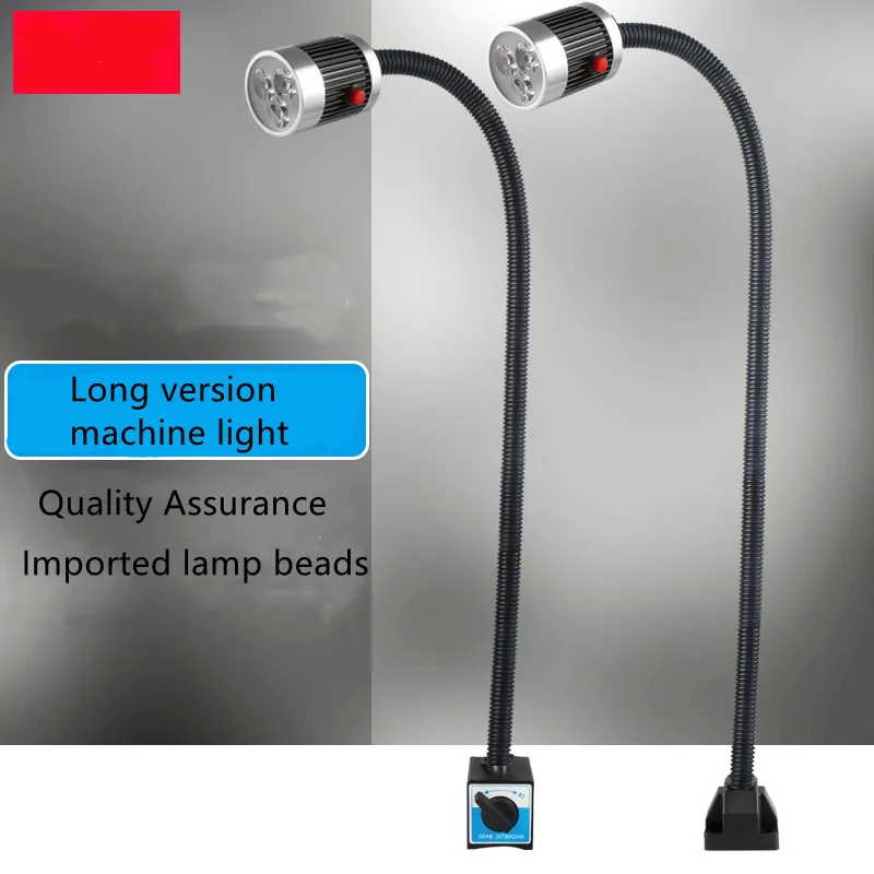 LED Machine Work Lamp 24V/220V 9W LED Adjustable Gooseneck 50/80cm/100cm/120cm For Industrial Machine CNC Milling Machine Light