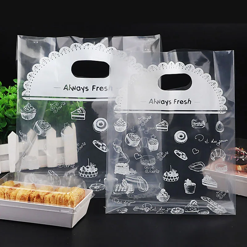 

50pcs Translucent Plastic Bags for Cookie,Cake,Chocolate,Candy,Snack Wrapping Good for Bakery Party Gift Bags