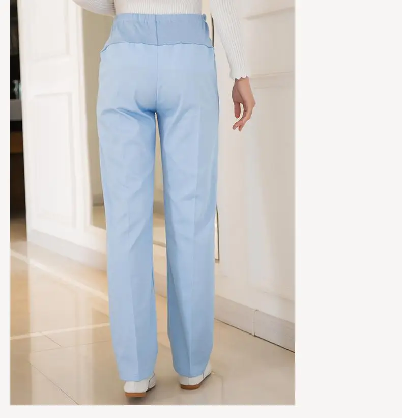 Vkamoli медицинские регулируемые брюки для беременных, белые летние зимние штаны для медсестры, розовые синие штаны с эластичной резинкой на талии, рабочие штаны для медсестры