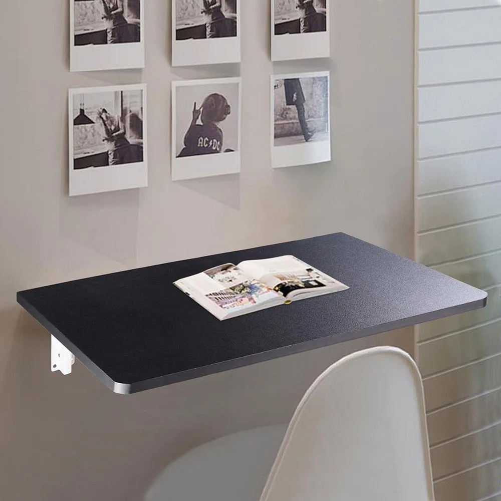 Wall Mounted Folding Computer Desk Laptop Table 60x40x1.5CM Black for