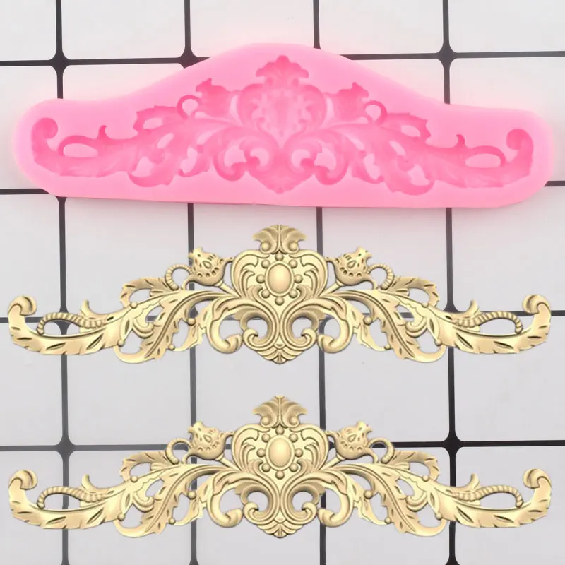 3D ремесло барокко рельефные силиконовые формы торт кайма для мастики формы DIY украшения торта инструменты Конфеты глина шоколадные формы для мастики