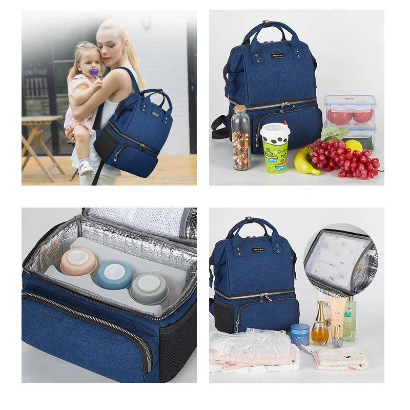 

Waterproof Diaper Bag Back Separation Insulation Dry Lunch Double-Layer Breast And Waterproof Preservation Wet Lunch Bags