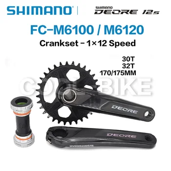 

NEW SHIMANO DEORE FC M6100 M6120 170/175 30T/32/34T Crankset 1X12S MTB Bicycle 12 Speed Crankset Chainwheel FC-M6100 FC-M6120