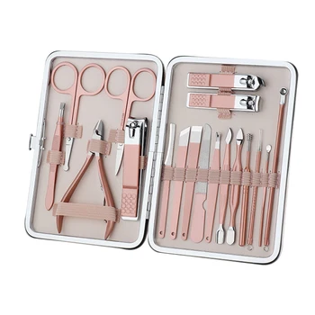 

Rose Gold Manicure Set Nail Cuticle Pusher Clipper Scissor Picker Pedicure Knife Stainless Steel Nail Art Tools