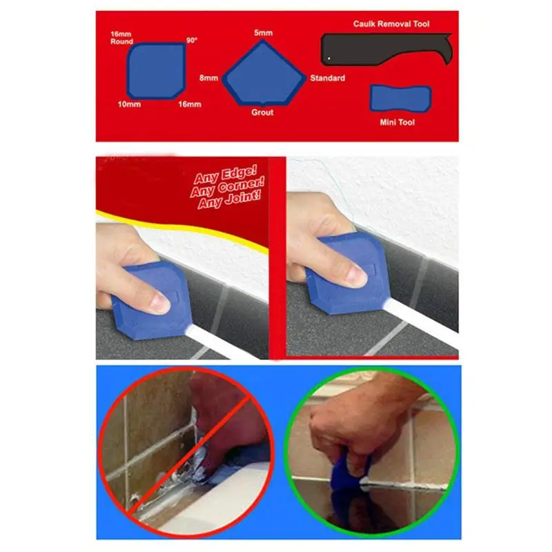 

Silicone Sealant Finishing Tools - Silicone Smoothing Caulking Profile Line Joint Corner Tool with Caulk Remover Tool, Sealant S