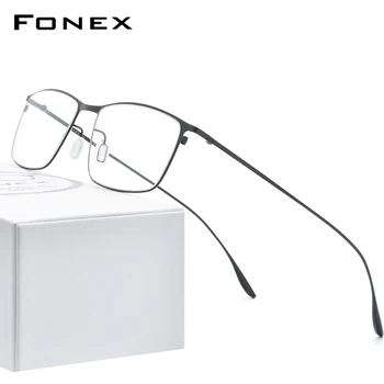 

FONEX Titanium Alloy Glasses Frame Men Square Myopia Prescription Eyeglasses Frames 2020 New Full Optical Korean Eyewear 8105