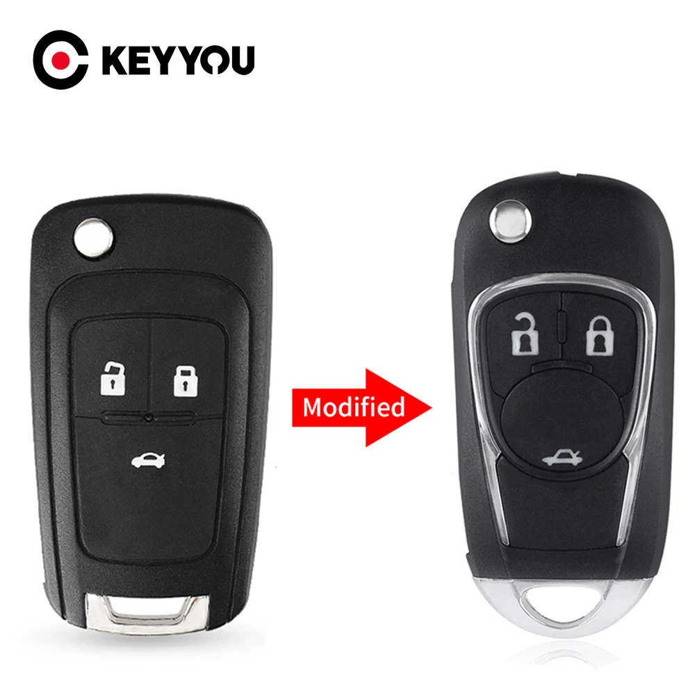KEYYOU складной ключ с 3 кнопками для Chevrolet Cruze Camaro Equinox Malibu Sonic Spark Volt | Автомобили и