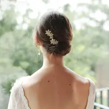 Свадебная Имитация кристаллов, три цветка, заколки для волос, женские Стразы, свадебные u-образные форменные зажимы, ювелирные изделия, булочка, конский хвост, ретро заколки