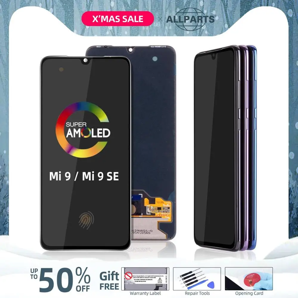 AMOLED ЖК-дисплей для Xiaomi Mi 9 ЖК-дисплей сенсорный экран с рамкой для Xiaomi Mi 9 SE ЖК-дисплей подарок клей инструмент