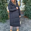 Simplee модное осенне-зимнее теплое пальто для женщин, повседневное длинное пальто с капюшоном и поясом, парка для женщин, уличное Свободное пальто с карманами 2020 - фото