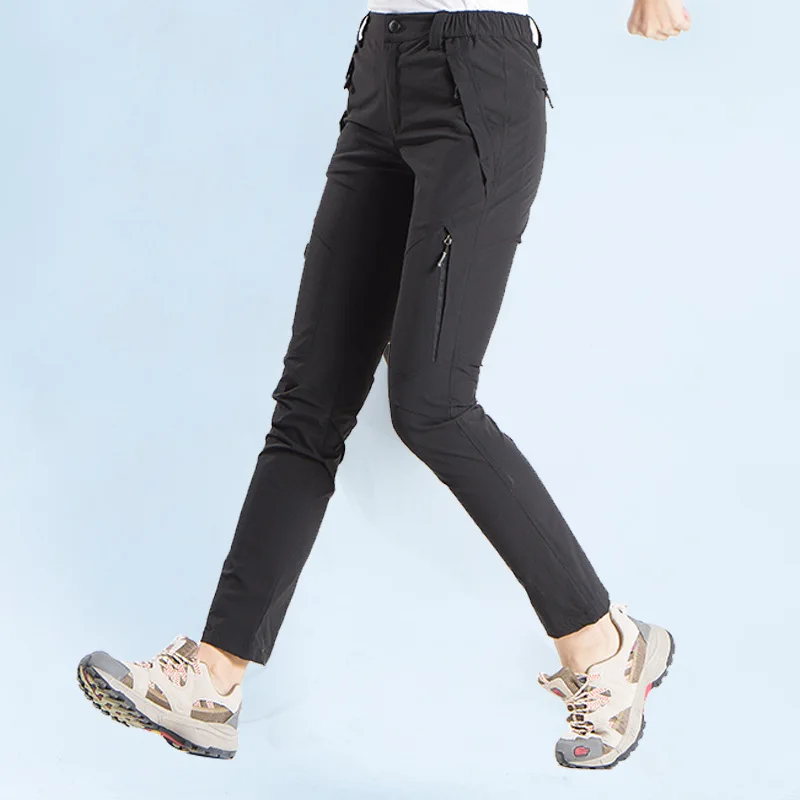 

Summer Thin Section Quick Drying Pants Men And Women Outdoor Sports kuai gan ku Breathable Elasticity Climbing Pants Bags Quick-