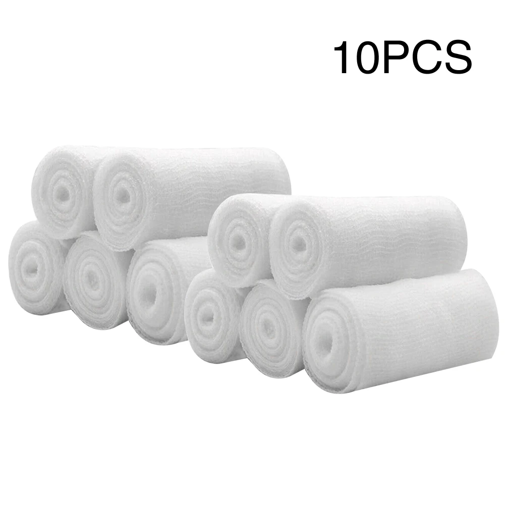 10pcs/pack First Aid Disposable Fixation Nursing for Medical Gauze Breathable Bandage Roll Tear Resistant Health Care Knee Mesh