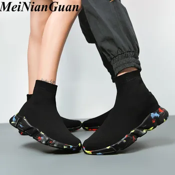 

Socks Sport Shoes Male Spring Autumn Sneakers Men Shoes Fly Weaving Men's Shoes Sport Unisex Couple Air Mesh Running Man Shoe H9