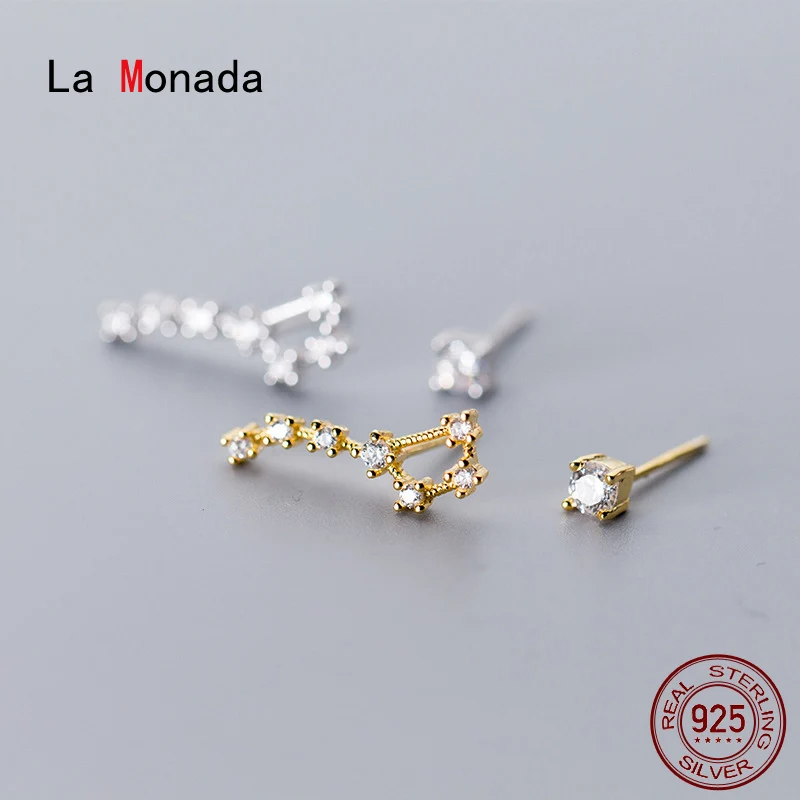 Женские серьги гвоздики La Monada простые из стерлингового серебра 925 пробы