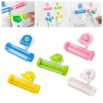 

Creative Rolling Toothpaste Squeezer Dispenser Tube Suction Cup Hanger Room Toothpaste Holder Bathroom Accessories 5 Colors