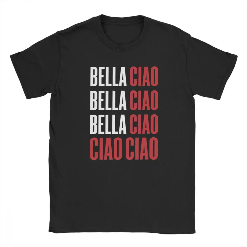 

La Case De Papel Money Heist T-Shirt Men Bella Ciao Bella Ciao House of Paper Funny Tees Crewneck Cotton Clothes Printed T Shirt