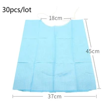 30 шт Медицинский одноразовый нагрудник шейный платок зубная салфетка синий бумажный шарф полотенца нагрудники стоматологические материалы