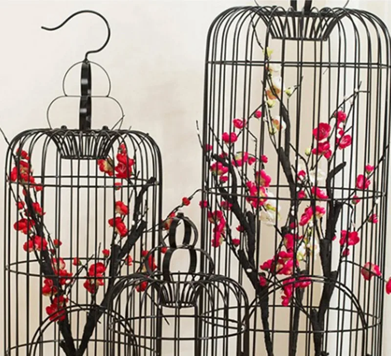 1PCS retro decorative iron bird cage flower bird cage window decoration wedding props decorations