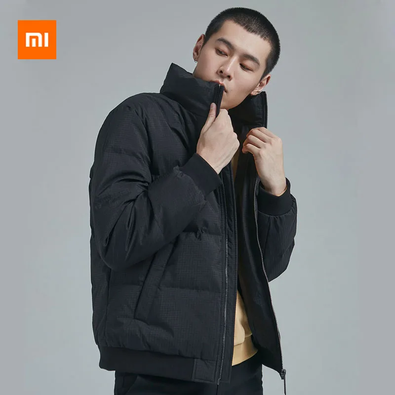 Xiaomi Mijia 90 забавный мужской воротник Повседневный пуховик 90% белый утиный пух 4 класса водоотталкивающий теплый пуховик