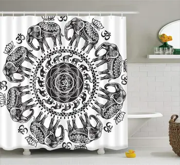 

New High Quality Elephant Printing Shower Curtain 3D Polyester Fabric Waterproof Mildewproof Bathroom Curtain Douchegordijn