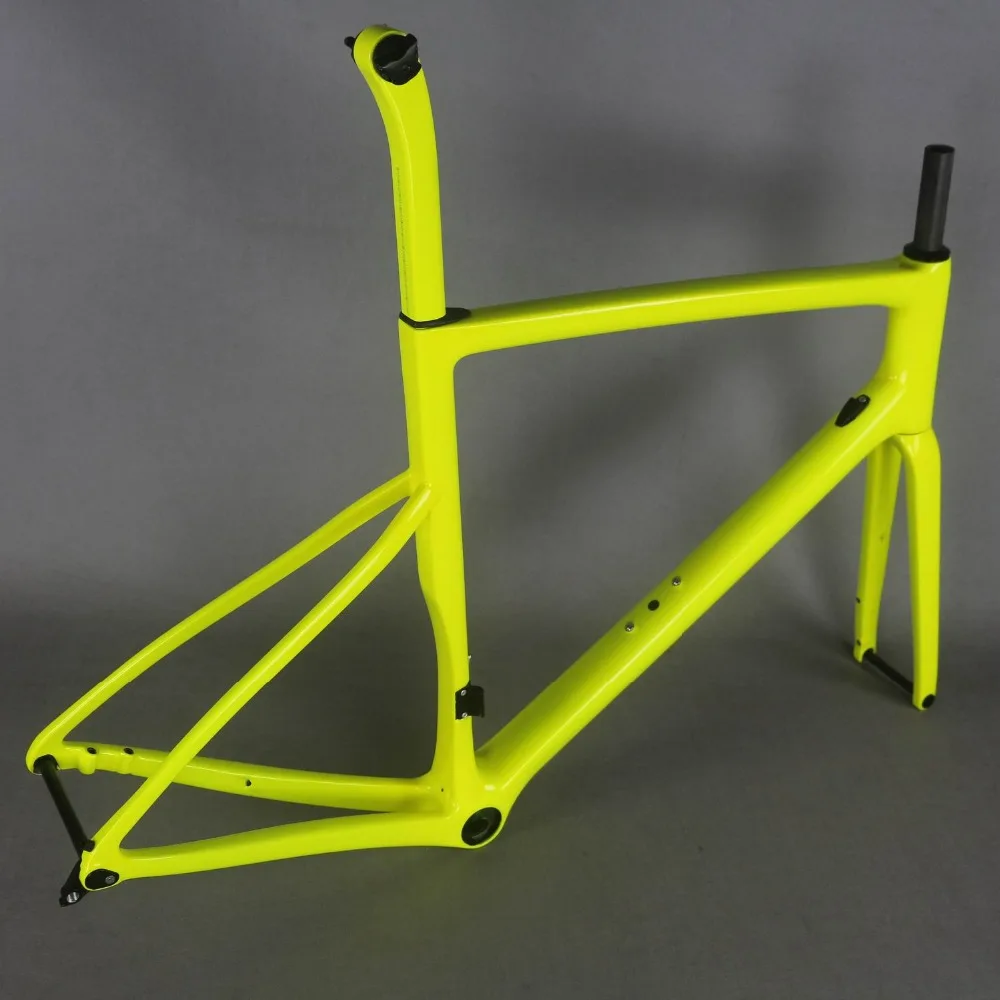 Флуоресцентные желтые диски с плоским креплением, карбоновая рама, рама для велосипеда T1000, новая EPS технология, карбоновая рама TT-X19