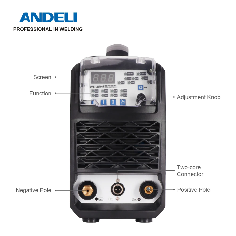 ANDELI TIG 250MPL MOS многофункциональный сварочный аппарат для сварки вольфрамовым