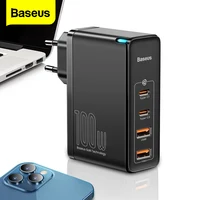 Baseus-cargador USB tipo C GaN 100W, carga rápida 4,0, QC 3,0, PD, para iPhone 12, Samsung, Xiaomi, Macbook