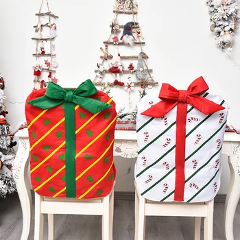 

Gift Shape Chair Covers Christmas Decor Dinner Chair Xmas Cap Sets Dinner Table Hat Chair Back Covers For Home New Year Party