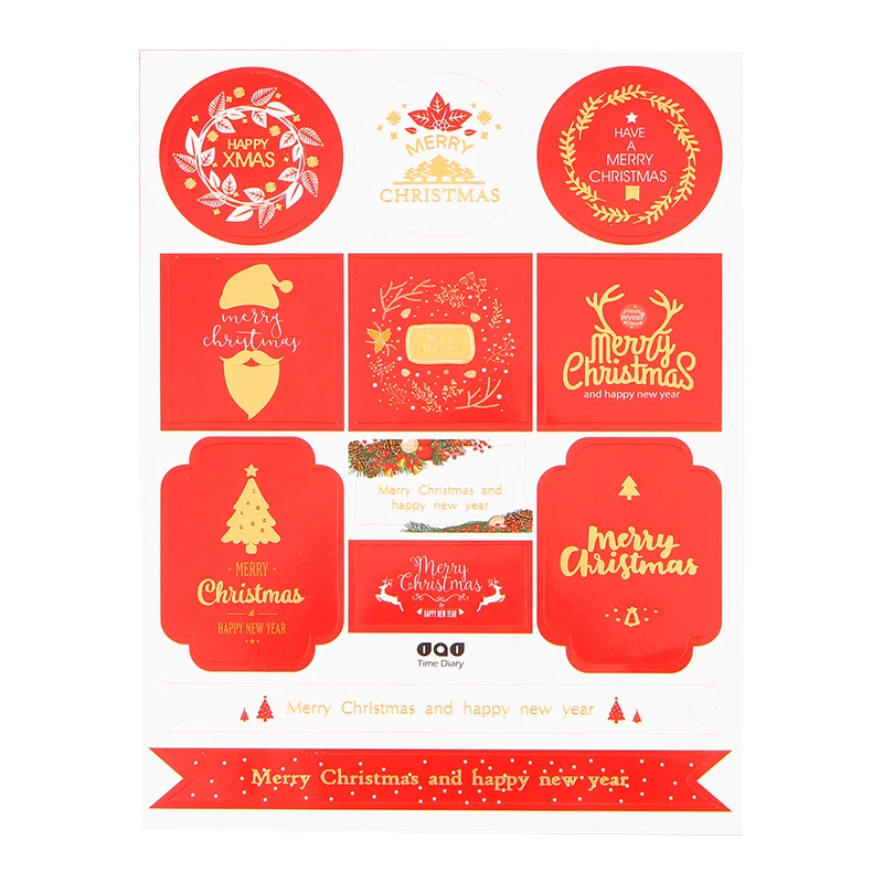 Санта Клаус Наклейки с оленями Счастливого Рождества наклейка s для декоративной круглой уплотнительной наклейки s подарок стикер для канцелярских товаров - Color: Light Green