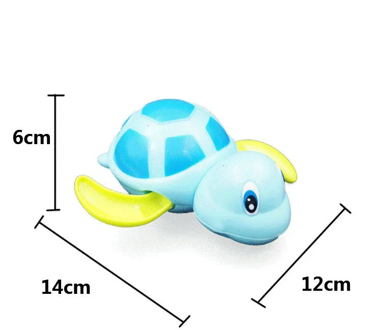 Cartoon Cute Tortoise Baby Water Bath Toys Classic Kids Infant Bathroom Mini Colorful Soft Floating Animals Figure Clockwork Toy 6