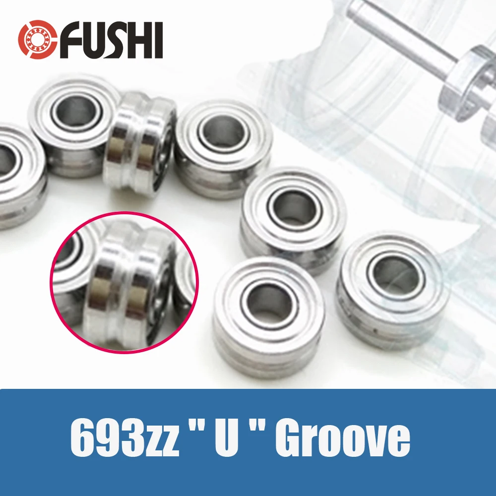 693zz  U  Groove Type Bearing 3*8*4 mm 2Pcs ABEC-7 Miniature