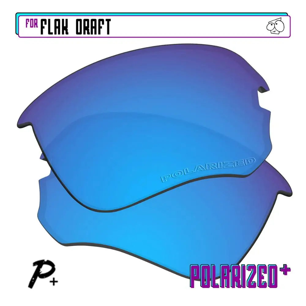 

EZReplace Polarized Replacement Lenses for - Oakley Flak Draft Sunglasses - Blue P Plus