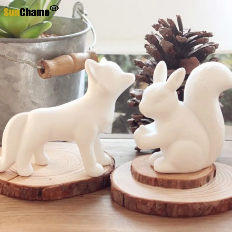 ZAKKA Белые керамические белки и лисы набор украшений украшения для дома
