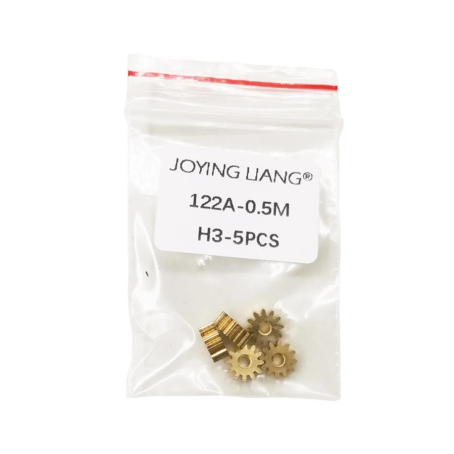 122A 0.5M Copper Pinion Height 3mm 12 Teeth 1.98mm Hole 7mm Diameter Metal Gears 5PCS/lot