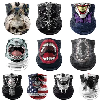 

Half Face Mask Skull Masks Starry sky Magic Bicycle Ski Masque Ghost Scarf Multi Use Neck Ghost maske animal picture Headgear