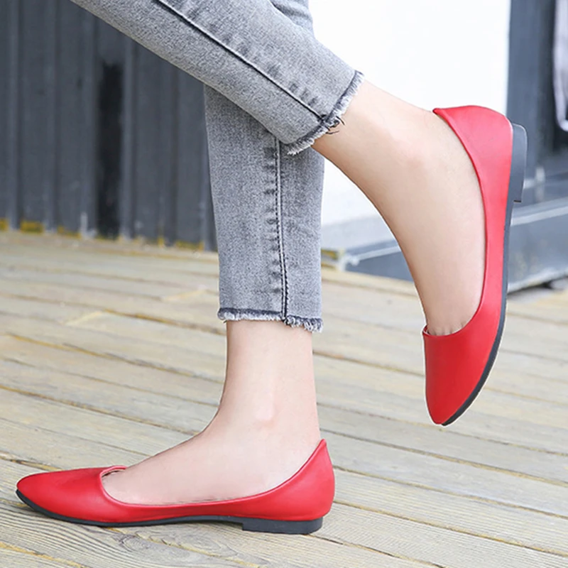 simple ladies flat shoes