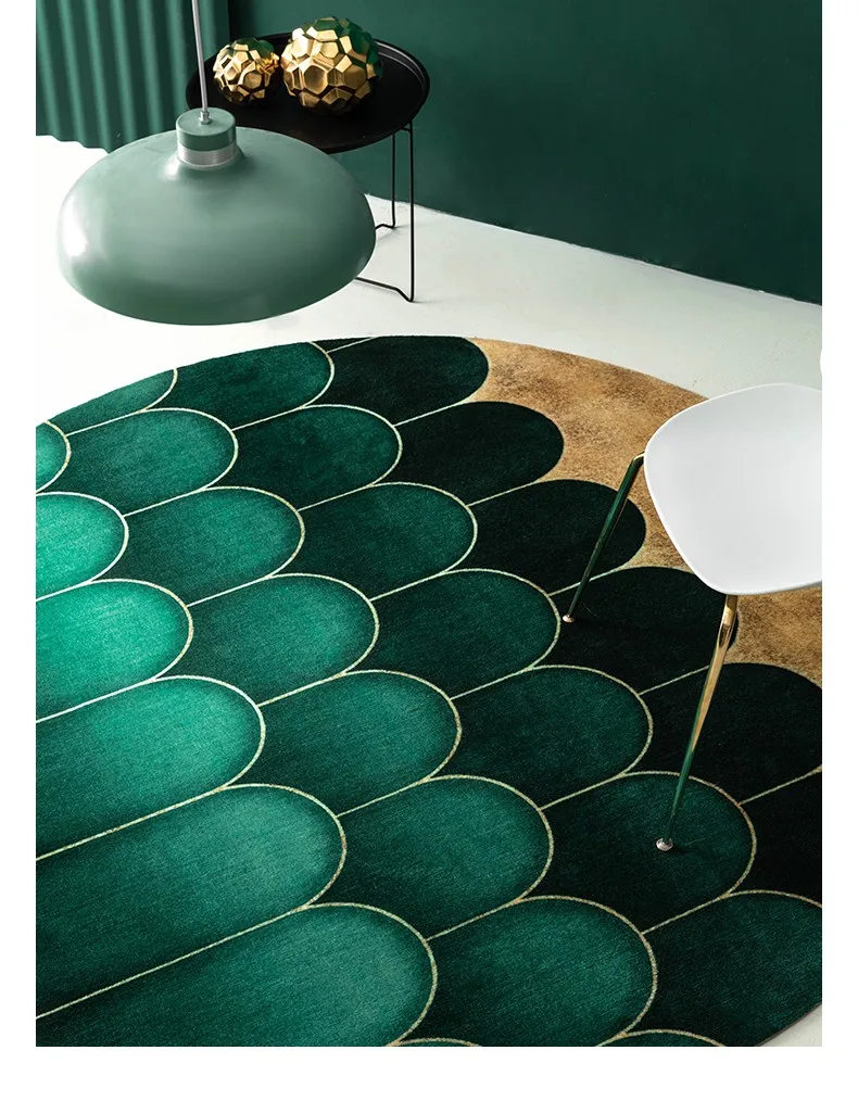 В скандинавском стиле INS популярный темно-зеленый цвет с металлическим плетеным ковриком для гостиной, постельный современный декоративный прикроватный ковер. Вилла ковер