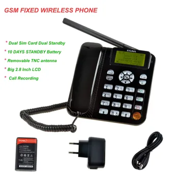 GSM Fixed Wireless Phone high Quality Dual SIM Card Big LCD Big Display with 10 days standby For Office Home Remote Area Use