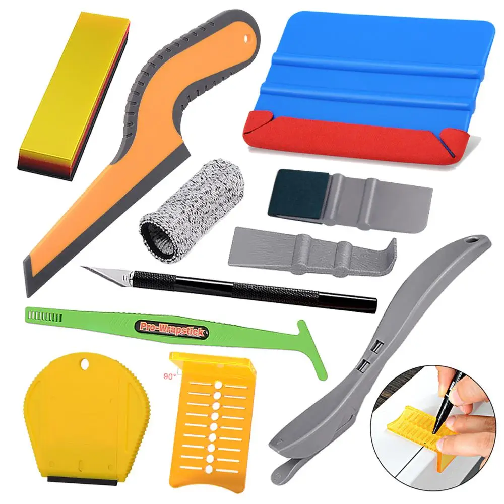 

EHDIS Window Foil Film Tinting Tool Kit Car Covering Vinyl Wrap Rubber Scraper Rear Windshield Glass Sticker Remover Water Wiper